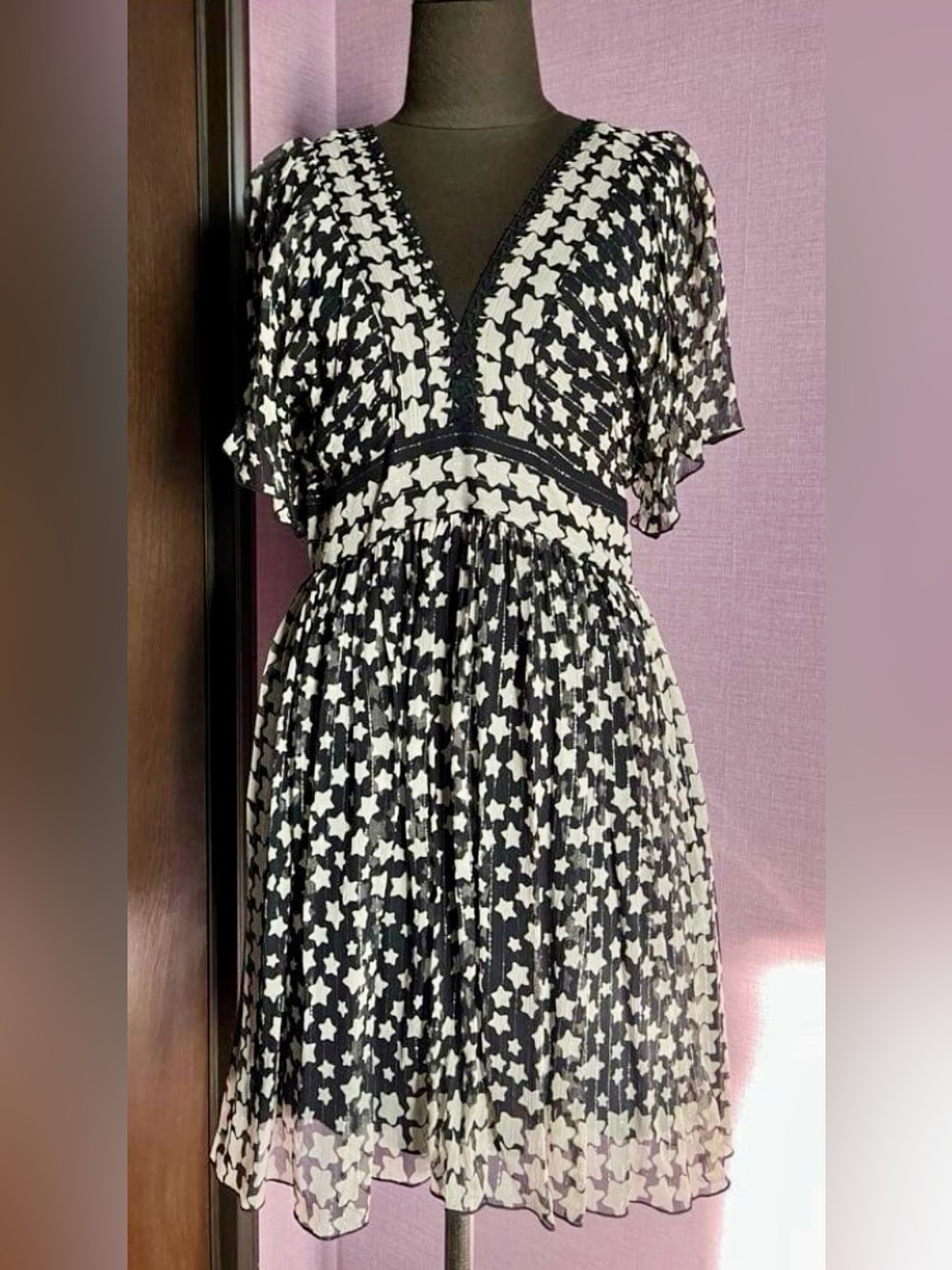 Anna Sui drape sleeve star dress size 6
